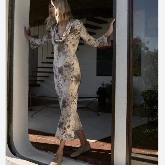 Zara ANIMAL PRINT BOWS DRESS ZW COLLECTION Size Large | MULTICOLORED NWT - Picture 5 of 5